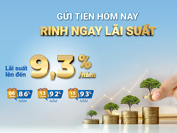 Ưu đãi lãi suất gửi tiết kiệm tại quầy BAOVIET Bank tới 9,3%/năm